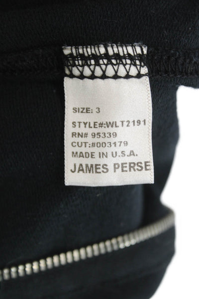 Standard James Perse Womens Full Zip Cotton Blend Black Hoodie Size 3