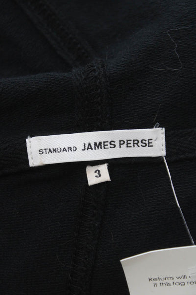Standard James Perse Womens Full Zip Cotton Blend Black Hoodie Size 3