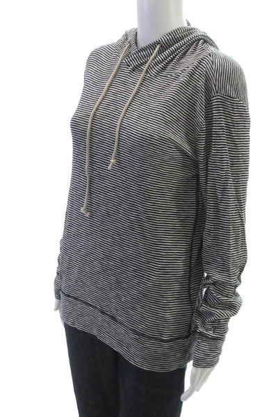J Crew Womens Striped Cotton Crew Neck Pullover Drawstring Long Sleeve Size S