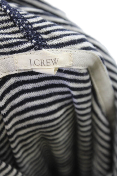 J Crew Womens Striped Cotton Crew Neck Pullover Drawstring Long Sleeve Size S