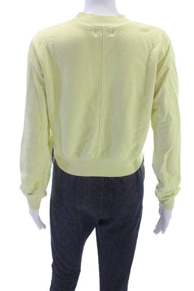 Cotton Citizen Womens Pullover Sweatshirt Yellow Mock Neck Long Sleeve Size XS