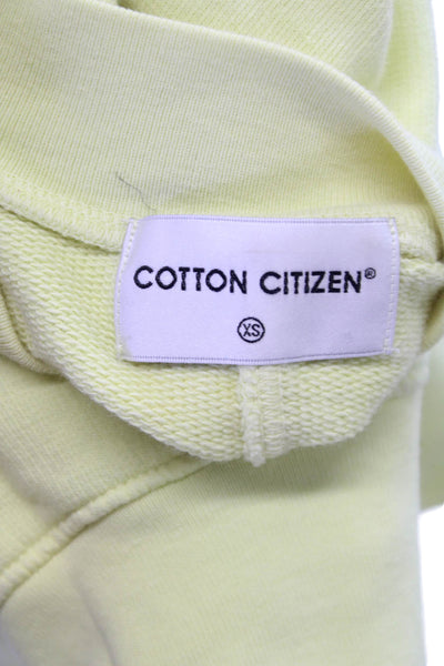 Cotton Citizen Womens Pullover Sweatshirt Yellow Mock Neck Long Sleeve Size XS
