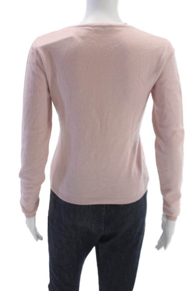 Autumn Cashmere Women V-Neck 100% Cashmere Sweater Pink Size M