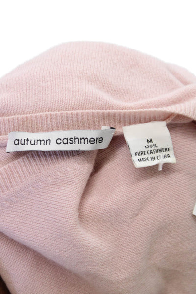 Autumn Cashmere Women V-Neck 100% Cashmere Sweater Pink Size M