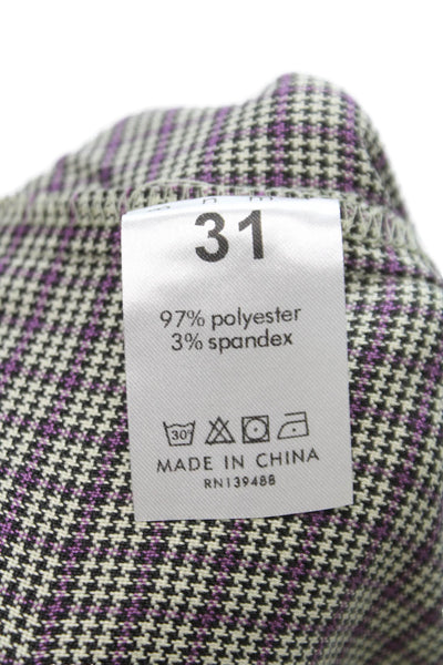 MNML Mens Plaid Gray Button Closure Pants Size 31