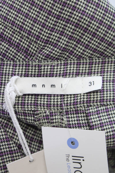 MNML Mens Plaid Gray Button Closure Pants Size 31