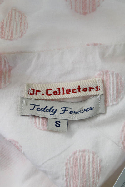 Dr. Collectors Mens Cotton Polka Dot Short Sleeve Button Down Shirt Pink Size S
