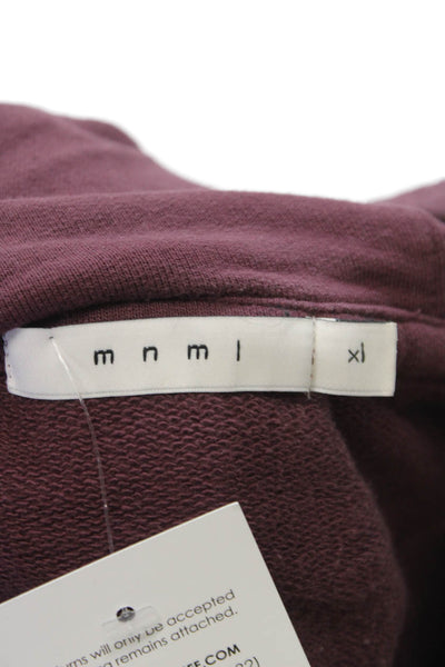 MNML Mens Pullover Hoodie Red V-Neck 100% Cotton Long Sleeve Size XL