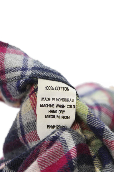 Sid Mashburn Mens Cotton Plaid Long Sleeve Flannel Shirt Multicolor Size XXL