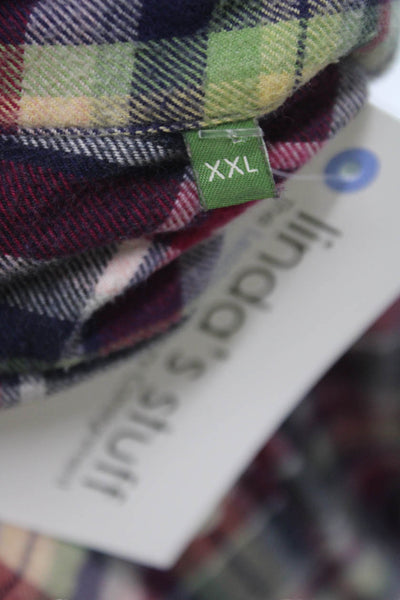 Sid Mashburn Mens Cotton Plaid Long Sleeve Flannel Shirt Multicolor Size XXL