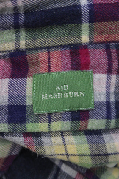 Sid Mashburn Mens Cotton Plaid Long Sleeve Flannel Shirt Multicolor Size XXL
