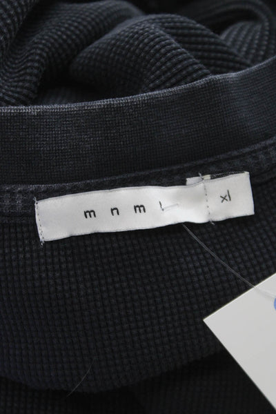 MNML Mens Black Graphic Cotton Long Sleeve Top Crew Neck Size XL