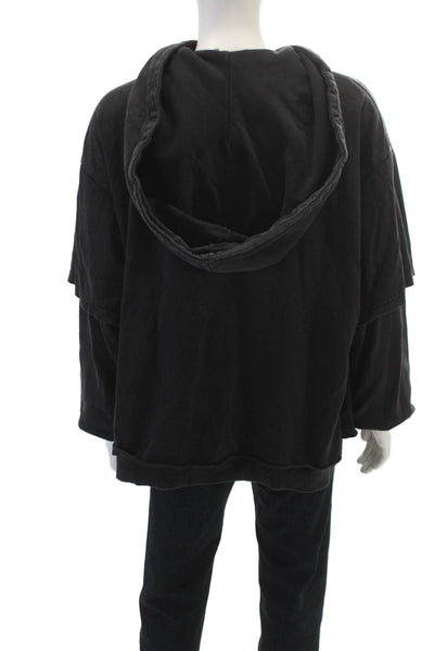 MNML Mens Pullover Hoodie Black Cotton Round Neck Long Sleeve Size L