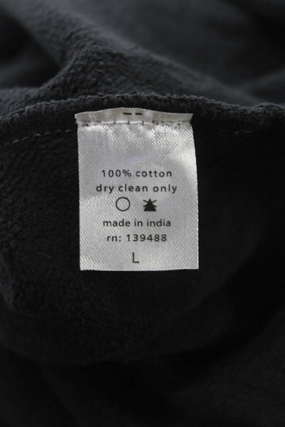 MNML Mens Pullover Hoodie Black Cotton Round Neck Long Sleeve Size L