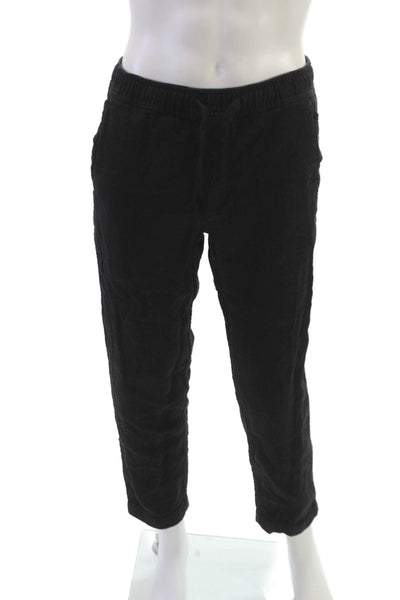 Zara Mens Jogger Pants Black Polyester Drawstring Size S