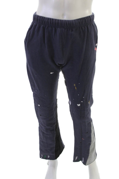 MNML Unisex Adults Jogger Pants Blue Cotton Spotted Pull On Inseam 30 Size M