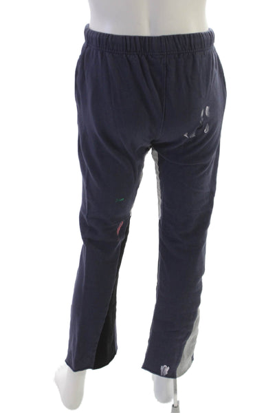 MNML Unisex Adults Jogger Pants Blue Cotton Spotted Pull On Inseam 30 Size M