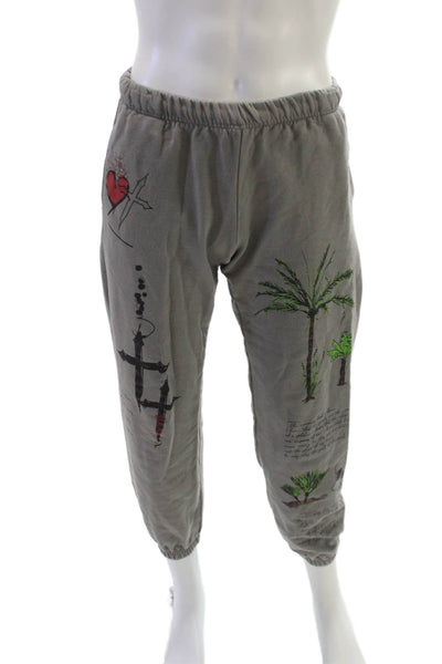 MNML Unisex Adults Gray Cotton Sweatpants Solid Pull On Size S