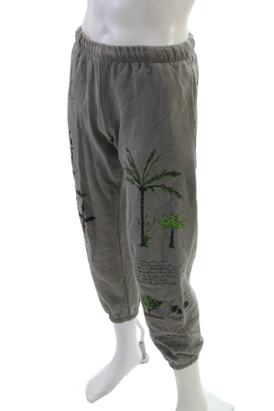 MNML Unisex Adults Gray Cotton Sweatpants Solid Pull On Size S