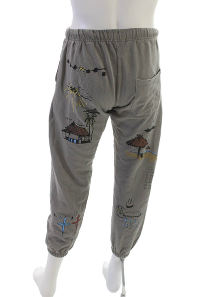 MNML Unisex Adults Gray Cotton Sweatpants Solid Pull On Size S