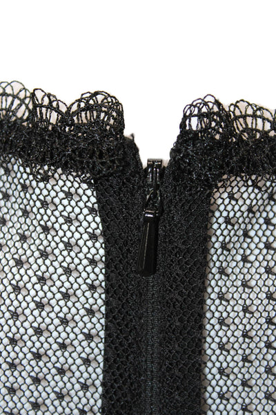 Reiss Women Black Polka Dot Sheath Dress Sleeveless Mid-Calf Round Neck Size 2