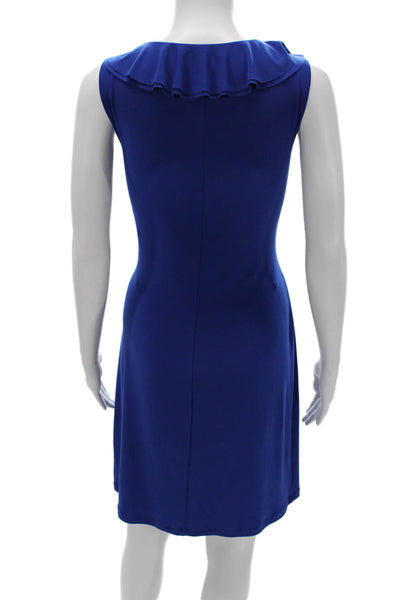 Lauren Ralph Lauren Womens Sheath Dress Blue VNeck Sleeveless Knee Length Size 8