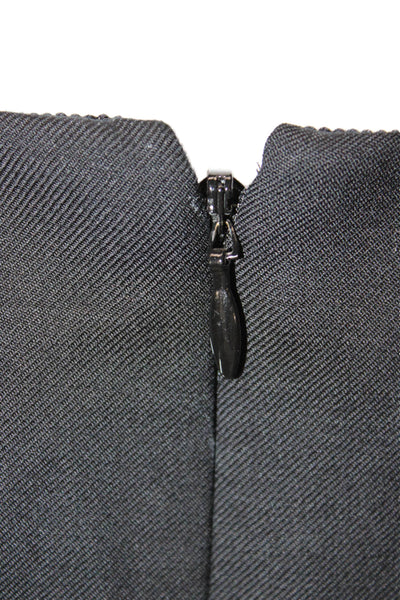 J Crew Women Fit & Flare Wool Dress Black Boat Neck Short Sleeve Zip Size 6