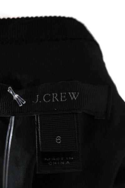 J Crew Women Fit & Flare Wool Dress Black Boat Neck Short Sleeve Zip Size 6