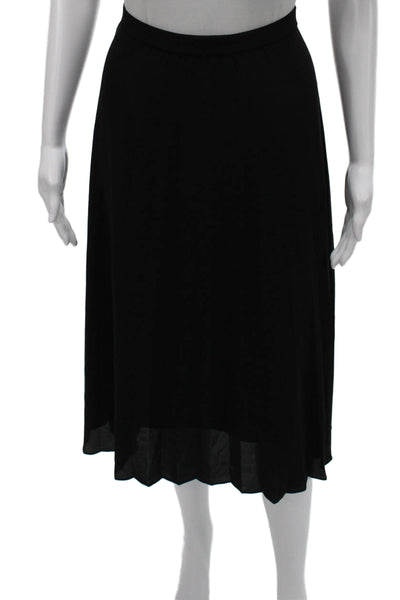J Crew Womens A-Line Long Black Polyester Skirt Size 4