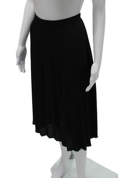 J Crew Womens A-Line Long Black Polyester Skirt Size 4