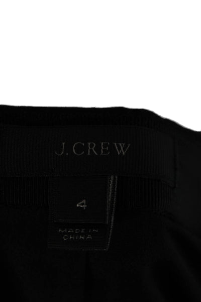 J Crew Womens A-Line Long Black Polyester Skirt Size 4