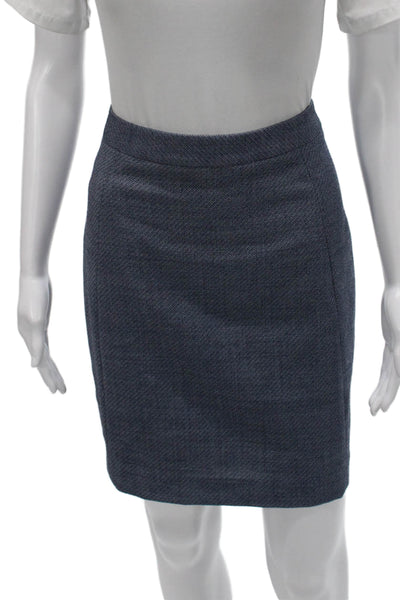 Reiss Women Blue Pencil Skirt Short Zip Closure Size 6