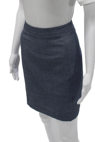 Reiss Women Blue Pencil Skirt Short Zip Closure Size 6