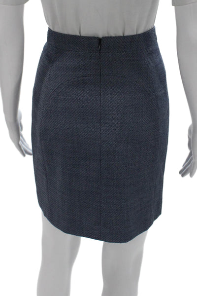Reiss Women Blue Pencil Skirt Short Zip Closure Size 6