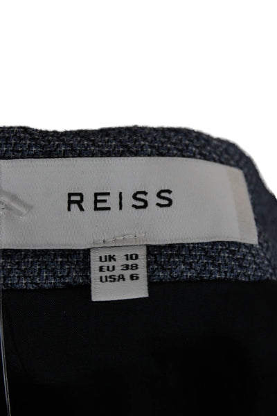 Reiss Women Blue Pencil Skirt Short Zip Closure Size 6