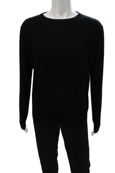 J Crew Mens 100% Cashmere Black Crewneck Pullover Sweater Size M