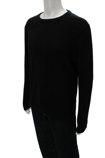 J Crew Mens 100% Cashmere Black Crewneck Pullover Sweater Size M