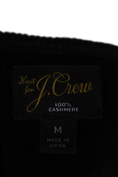J Crew Mens 100% Cashmere Black Crewneck Pullover Sweater Size M