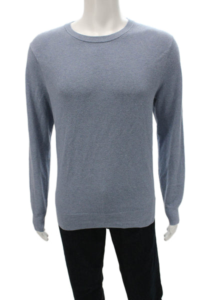 J Crew Mens Blue Cotton Crew Neck Geometric Pullover Long Sleeve Size L