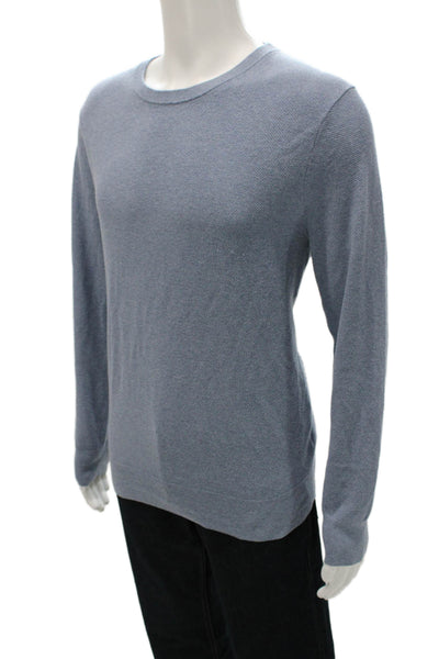J Crew Mens Blue Cotton Crew Neck Geometric Pullover Long Sleeve Size L