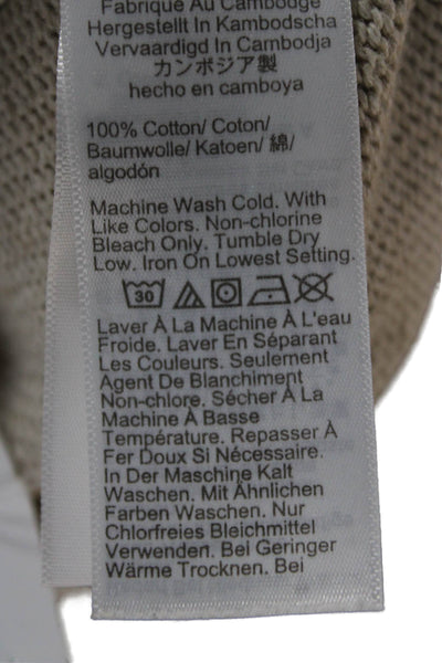 J Crew Mens Pullover Sweater Beige Crew Neck 100% Cotton Long Sleeve Size M