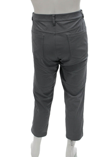 Lululemon Mens Cropped Pants Gray Polyester Button 26 Inseam Size 34