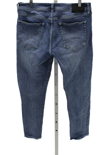 Liverpool Los Angeles Unisex Adults Straight Jeans Blue Cotton Blend Size 33