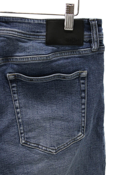 Liverpool Los Angeles Unisex Adults Straight Jeans Blue Cotton Blend Size 33