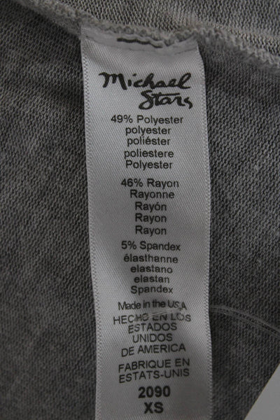 Michael Stars Women Cardigan V-Neck Long Sleeve Gray Size XS