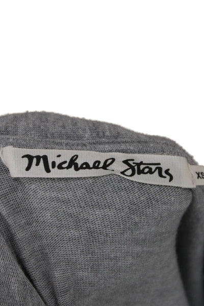 Michael Stars Women Cardigan V-Neck Long Sleeve Gray Size XS