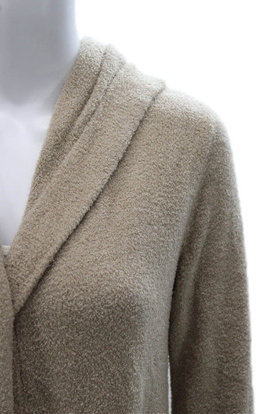 Barefoot Dreams® Womens V-Neck Long Sleeve Cardigan Beige Size XS