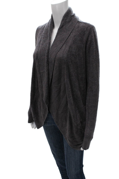 Barefoot Dreams® Womens Gray Collared Solid Long Sleeve Cardigan Nylon Size XS