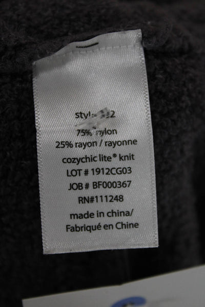 Barefoot Dreams® Womens Gray Collared Solid Long Sleeve Cardigan Nylon Size XS