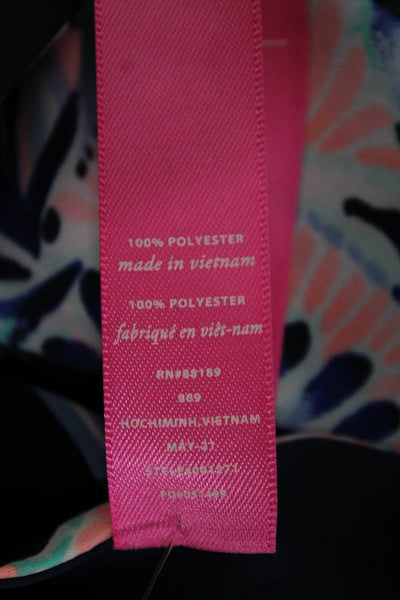 Lilly Pulitzer Women Multicolor Floral VNeck Sleeveless Polyester Blouse Size L